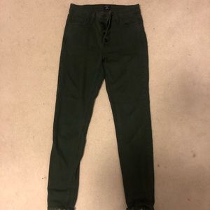Olive Green High Waisted Jeans